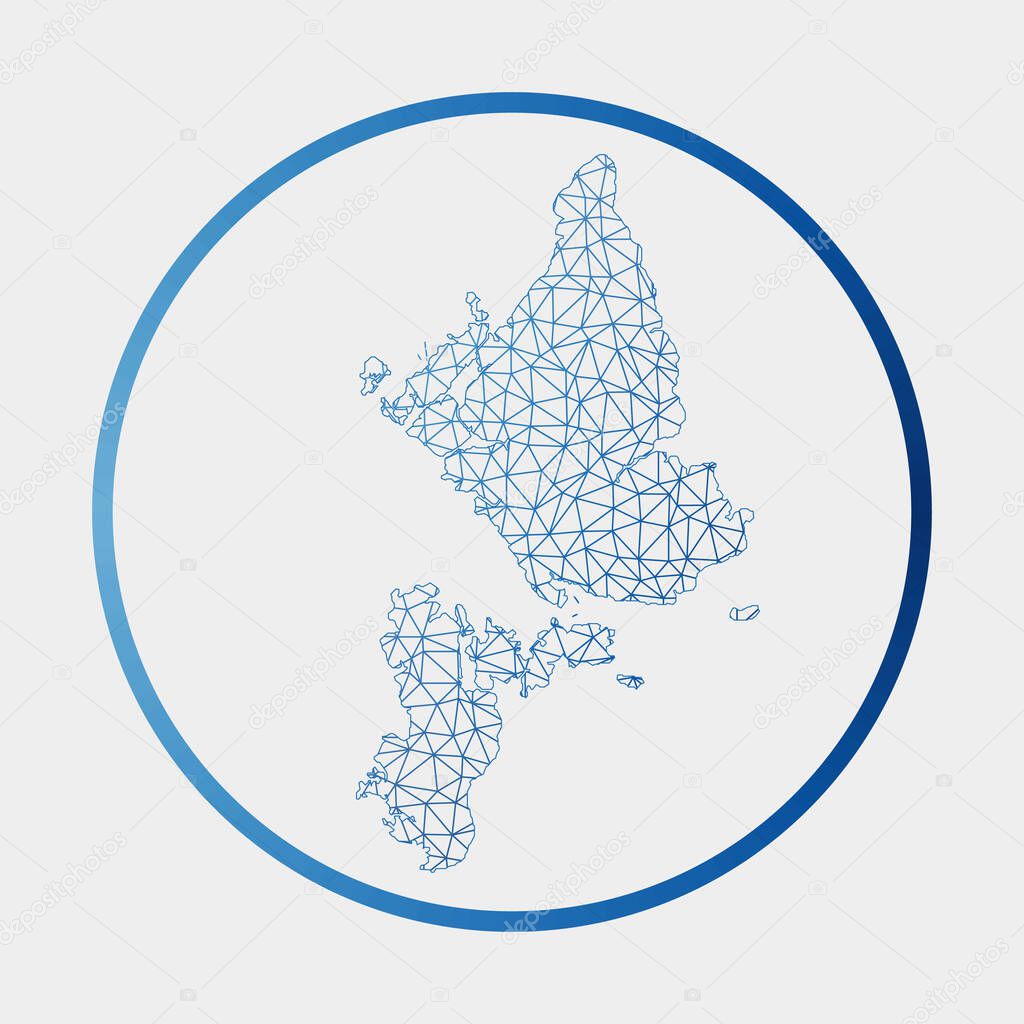 Siargao icon Network map of the island Round Siargao sign with gradient ring Technology