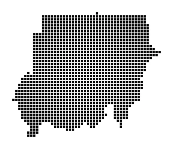 Carte du Soudan Carte du Soudan en pointillés Frontières du pays remplies de rectangles pour votre — Image vectorielle
