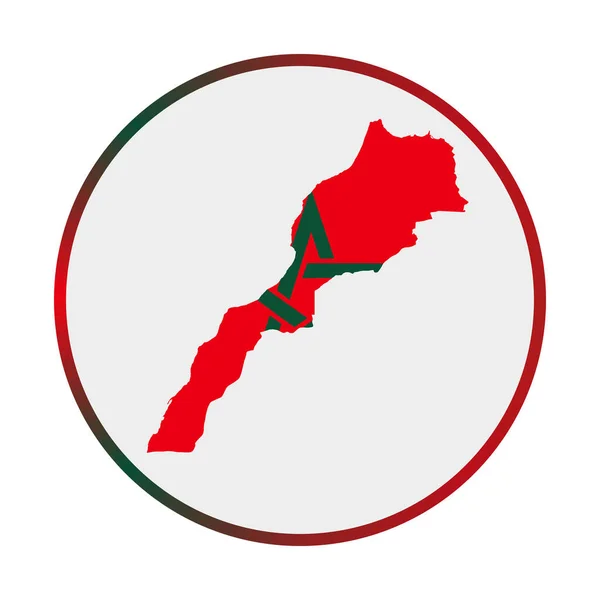 Maroko ikona Kształt kraju z Maroko flaga okrągły znak z flaga kolory gradientowy pierścień — Wektor stockowy