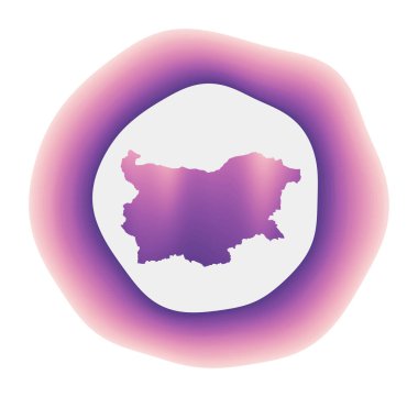 Bulgaristan 'ın rengarenk ülke logosu Mor Kırmızı Bulgaristan yuvarlak işaretli