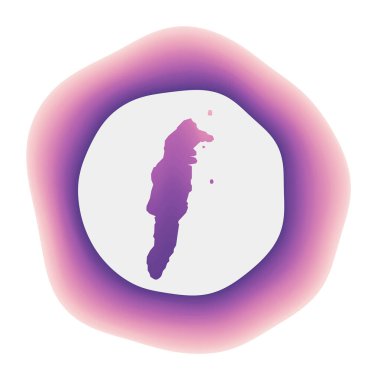 San Andres simgesi. Adanın renkli logosu. Mor kırmızı San Andres.