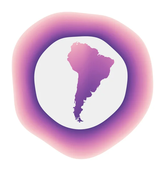 Ícone da América do Sul Logotipo gradiente colorido do continente Roxo vermelho América do Sul arredondado sinal —  Vetores de Stock