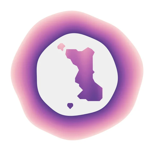 マラパスクア島のアイコン島のカラフルなグラデーションロゴパープルレッドマラパスクア島丸みを帯びた — ストックベクタ