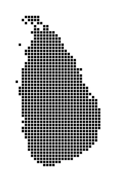 斯里兰卡地图以虚线的形式绘制的斯里兰卡地图。 — 图库矢量图片