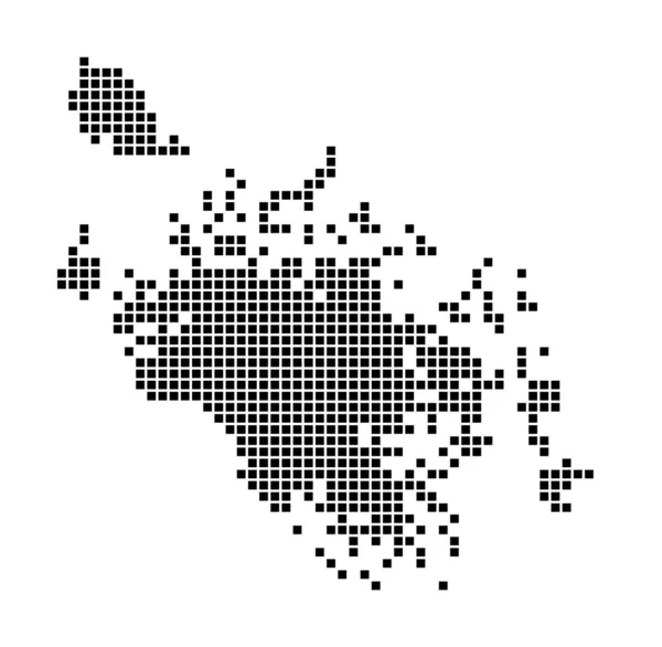 Mapa de Cat Ba Island Mapa de Cat Ba Island en estilo punteado Fronteras de la isla llenas de — Vector de stock