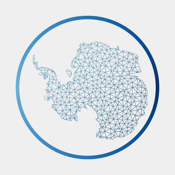남극 대 륙 원형 지도 ( 영어 ) Antarctica icon Network map of the country Round Antarctica sign with graditional ring Technology — 스톡 벡터