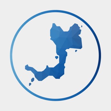 Canouan ikonu Adanın gradyan halka içinde Çokgen haritası Yuvarlak düşük poli Canouan işareti Vektörü