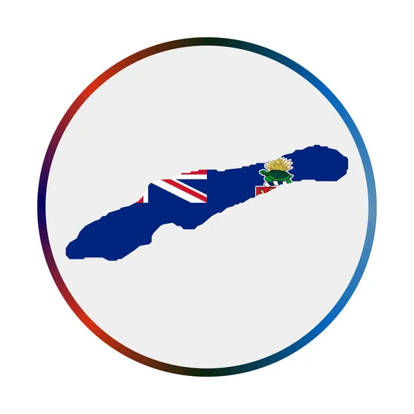 Μικρό εικονίδιο Cayman Σχήμα του νησιού με σημαία Little Cayman Στρογγυλή πινακίδα με χρώματα σημαία — Διανυσματικό Αρχείο