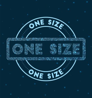 Bir boyut Parlayan yuvarlak rozet Ağ biçimi geometrik uzay vektörü illüstrasyonunda bir boyut damgası