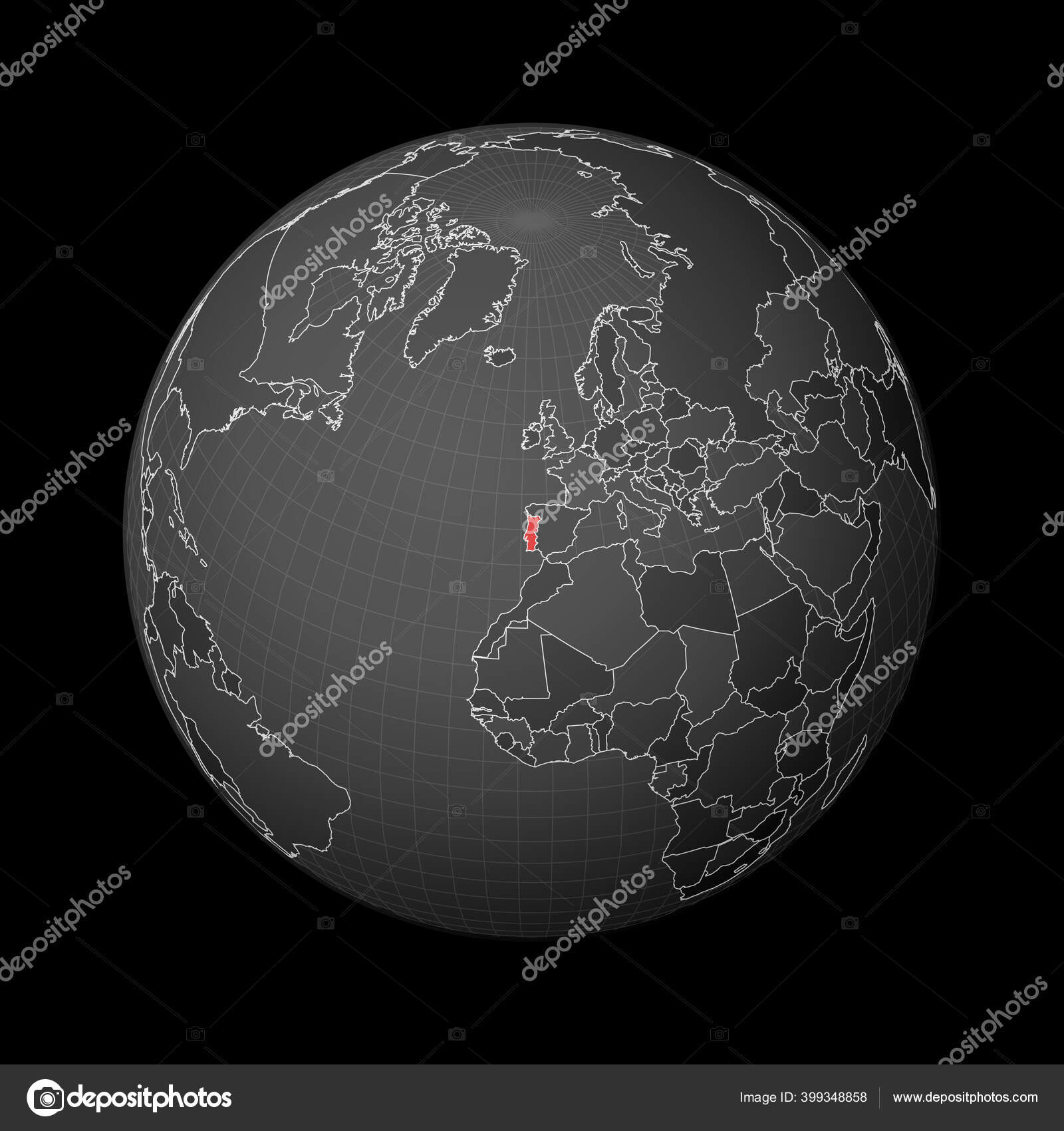 View Portugal Highlighted On World Map PNG