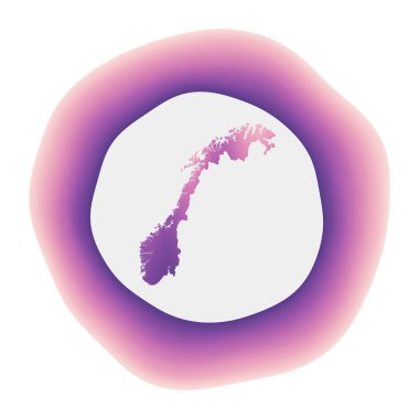 Norveç 'in renkli gradyan logosu Mor Kırmızı Norveç yuvarlak tabelasıyla işaretlendi