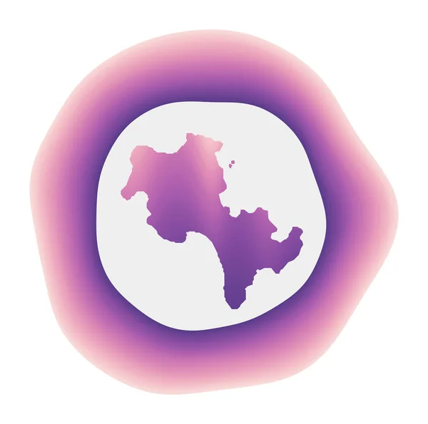 Koh Rong icono colorido logo degradado de la isla rojo púrpura Koh Rong signo redondeado con el mapa de — Vector de stock
