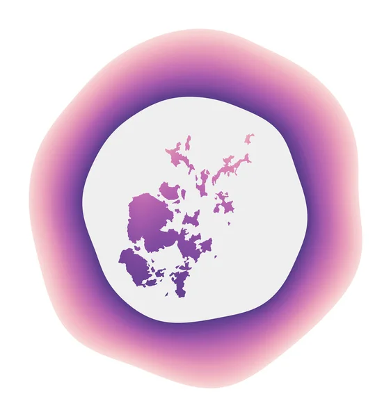 오크니 섬 (Orkney Islands) 의 아이콘 colorful gravent logo of the island Purple red Orkney Islands 둥근 간판 — 스톡 벡터
