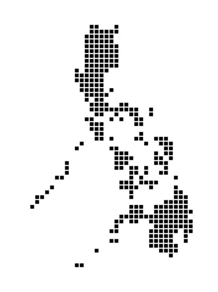 Карта Филиппин в пунктирном стиле Границы страны заполнены прямоугольниками — стоковый вектор