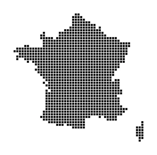 Frankrike karta Karta över Frankrike i prickig stil Landsgränser fyllda med rektanglar för din — Stock vektor