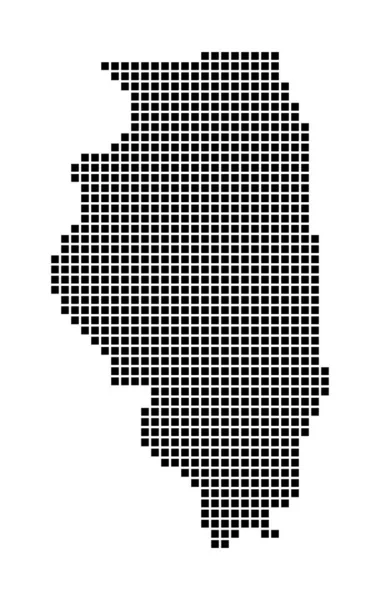 Carte de l'Illinois Carte de l'Illinois dans le style pointillé Frontières de l'état de nous rempli de rectangles pour — Image vectorielle