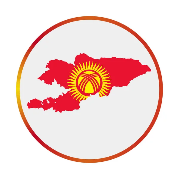 키르기스스탄 (Kyrgyzstan) 의 상징 - 키르기스스탄 (Kyrgyzstan) 플래그 라운드 사인 (Round sign) — 스톡 벡터