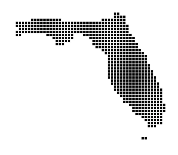 Mapa de Florida Mapa de Florida en estilo punteado Fronteras del estado de los Estados Unidos lleno de rectángulos para su — Vector de stock