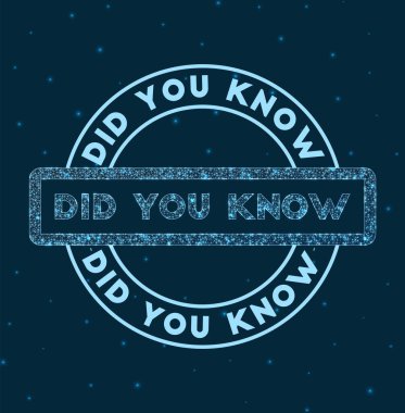 Parlayan yuvarlak rozet Ağ stili geometrik uzay vektöründeki damgayı biliyor muydun?