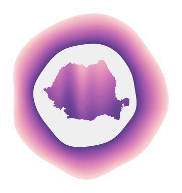 Romanya 'nın rengarenk ülke logosu Mor Kırmızı Romanya yuvarlak işaretli