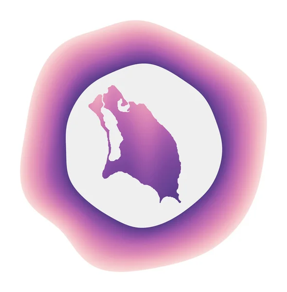 Barbuda icon Colorful gravents logo of the island Purple red Barbuda rounded sign with map for — 스톡 벡터