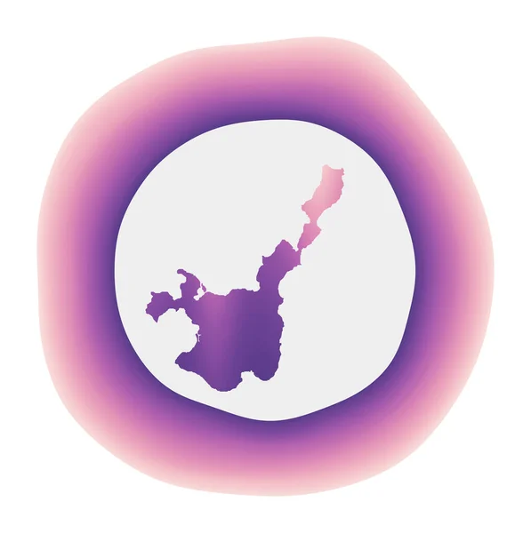 Icono de Ishigaki Logo de degradado colorido de la isla Rojo púrpura Signo redondeado de Ishigaki con mapa para — Vector de stock