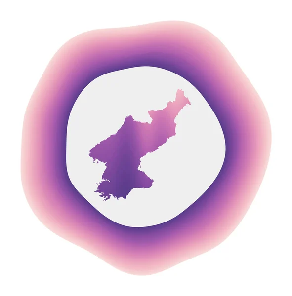 Icono de Corea del Norte Colorido logotipo degradado del país Rojo púrpura Corea del Norte signo redondeado con — Vector de stock