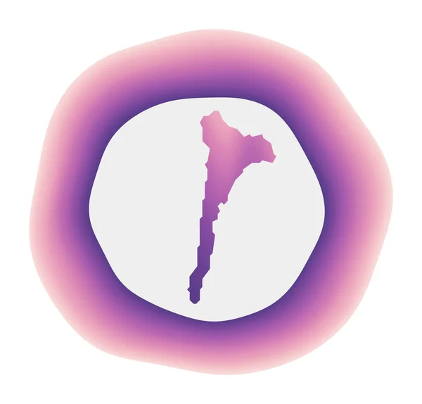 Ko Samet icono colorido logo degradado de la isla púrpura rojo Ko Samet signo redondeado con el mapa de — Vector de stock