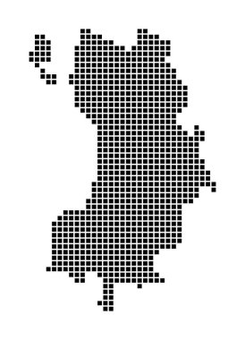 Ko Tao haritası. Ko Tao 'nun noktalı stil haritası. Adanın kenarları dikdörtgenlerle dolu.