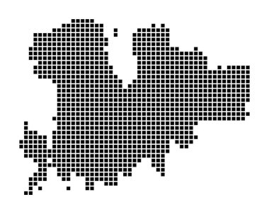 Mykonos Haritası Adanın noktalı stil haritası Sizin için dikdörtgenlerle dolu kenarları