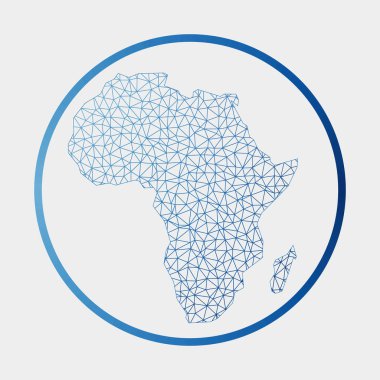 Afrika kıta yuvarlak Afrika 'nın ikon ağ haritası gradyan halka teknolojisi ile imzaladı