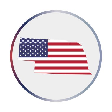 Nebraska simge şekli Nebraska bayrak yuvarlak işareti ile bayrak renk eğimli halka