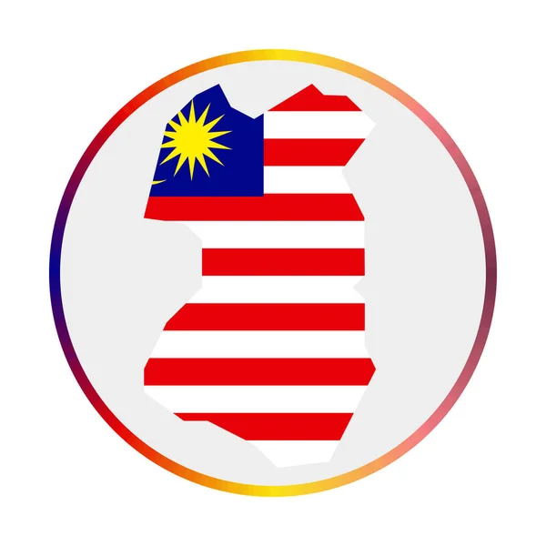 Tenggol Island ikon Form av ön med Tenggol Island flagga Rund skylt med flagga färger — Stock vektor