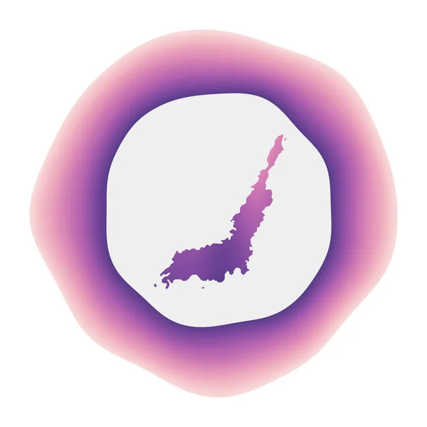 Icono Lembeh Colorido logotipo degradado de la isla Rojo púrpura Lembeh signo redondeado con mapa para su — Vector de stock
