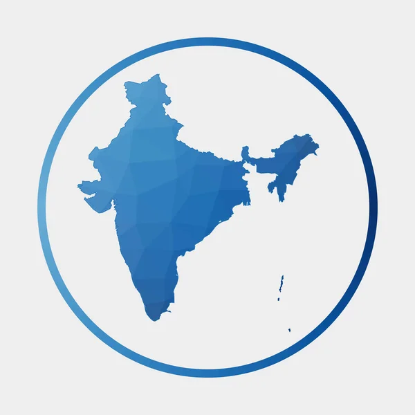 Icône Inde Carte polygonale du pays en anneau dégradé Signe rond bas poly Inde Vecteur — Image vectorielle