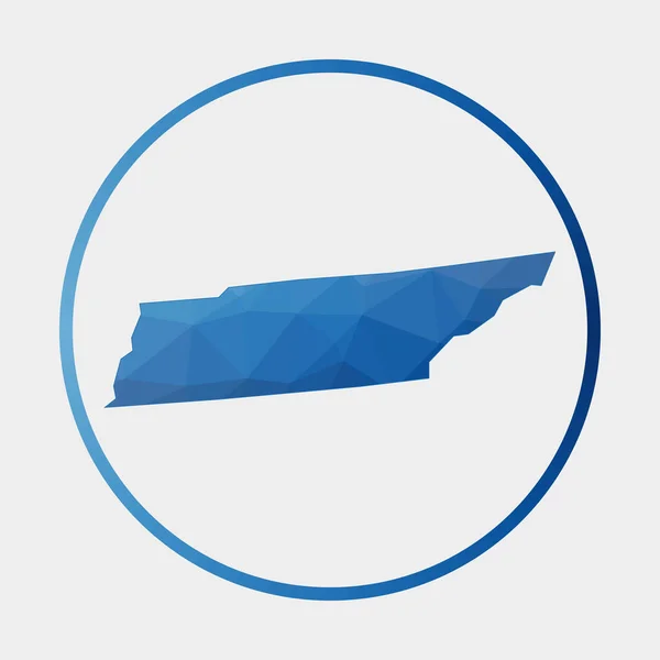Tennessee icoon Polygonale kaart van de us staat in gradiënt ring Rond lage poly Tennessee teken — Stockvector