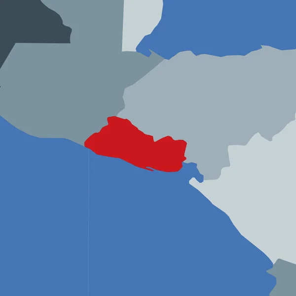 Republiken El Salvadors form i förhållande till grannländerna Land markerat med rött — Stock vektor