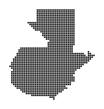 Guatemala haritası Guatemala 'nın noktalı stil haritası için dikdörtgenlerle dolu ülke sınırları