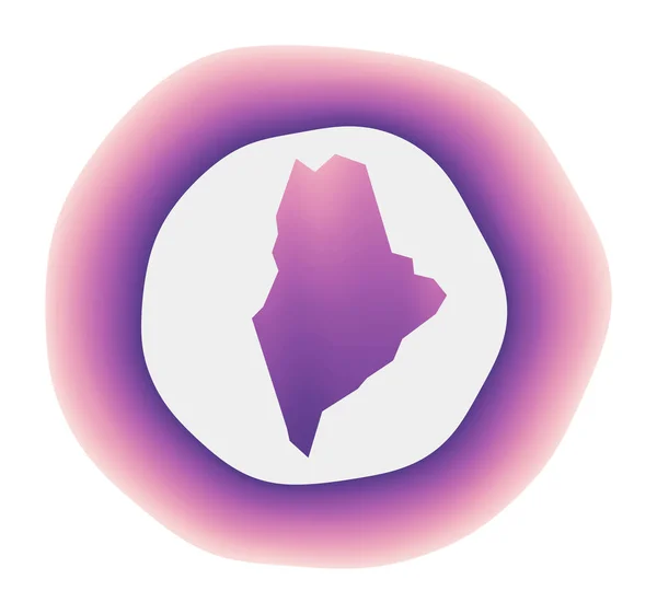 Icono de Maine Colorido logotipo de degradado del estado de Estados Unidos Purple rojo Maine signo redondeado con mapa para su — Vector de stock