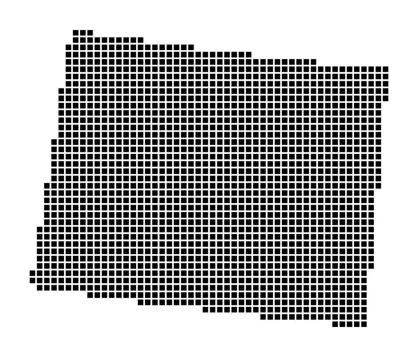 Carte du Wyoming Carte du Wyoming en pointillés Frontières de l'état de nous rempli de rectangles pour votre — Image vectorielle