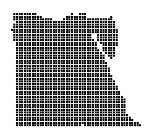 Egito mapa Mapa do Egito em estilo pontilhado Fronteiras do país cheio de retângulos para o seu — Vetor de Stock