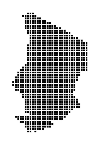 Carte du Tchad Carte du Tchad en pointillés Frontières du pays remplies de rectangles pour votre — Image vectorielle