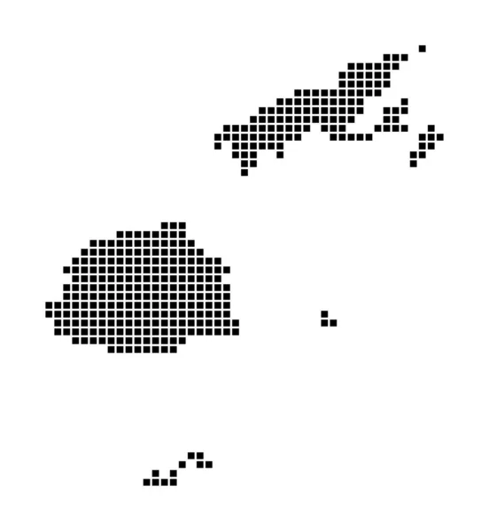Fidżi mapa Mapa Fidżi w kropkowanym stylu Granice kraju wypełnione prostokątami dla Ciebie — Wektor stockowy