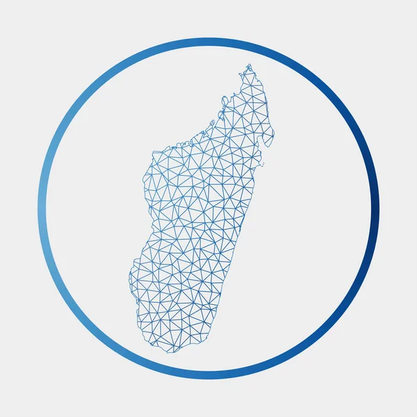 马达加斯加图标国家网络图圆环马达加斯加标志与梯度环技术 — 图库矢量图片