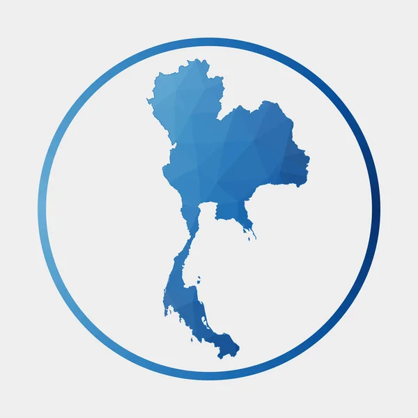 Ícone Tailândia Mapa poligonal do país em anel gradiente Rodada baixo poli Tailândia sinal Vector — Vetor de Stock