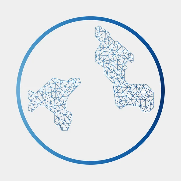 Mappa della rete dell'isola Round Cooper Island con anello di gradiente — Vettoriale Stock