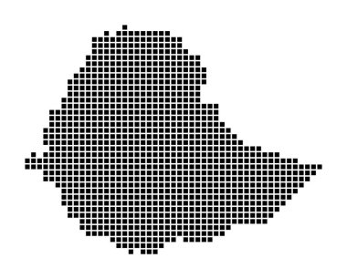 Etiyopya Haritası Etiyopya 'nın noktalı stil haritası için dikdörtgenlerle dolu ülkenin kenarları