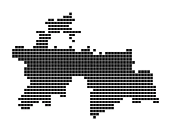 Carte du Tadjikistan Carte du Tadjikistan en pointillés Frontières du pays remplies de rectangles pour — Image vectorielle