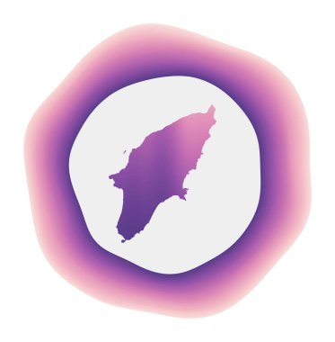 Rhodes simgesi adanın renkli gradyan logosu Mor kırmızı Rhodes yuvarlak işaretli senin haritan için