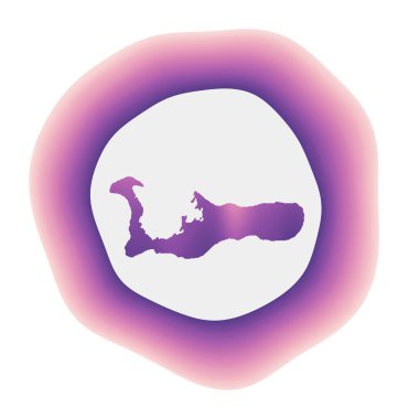 Büyük Cayman simgesi. Adanın rengarenk logosu. Mor kırmızı Grand Cayman.